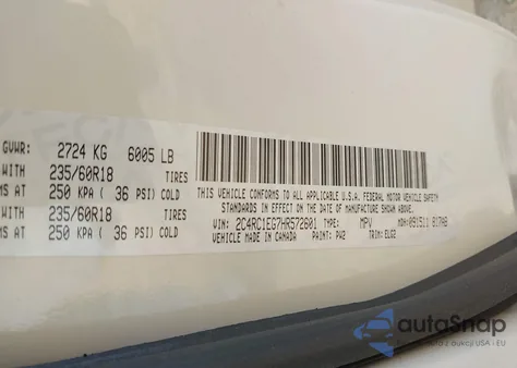 2017 Chrysler Pacifica Touring-L Plus from USA, damaged, VIN 2C4RC1EG7HR572601